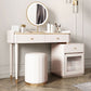 Glam Makeup Vanity Desk Slate Top Dressing Table With 3 Storage Drawers Clearhalo 'Bedroom Furniture' 'furn' 'furn_makeup_vanities' 'Furniture' 'Makeup Vanities' 'makeup_vanities' 5874462