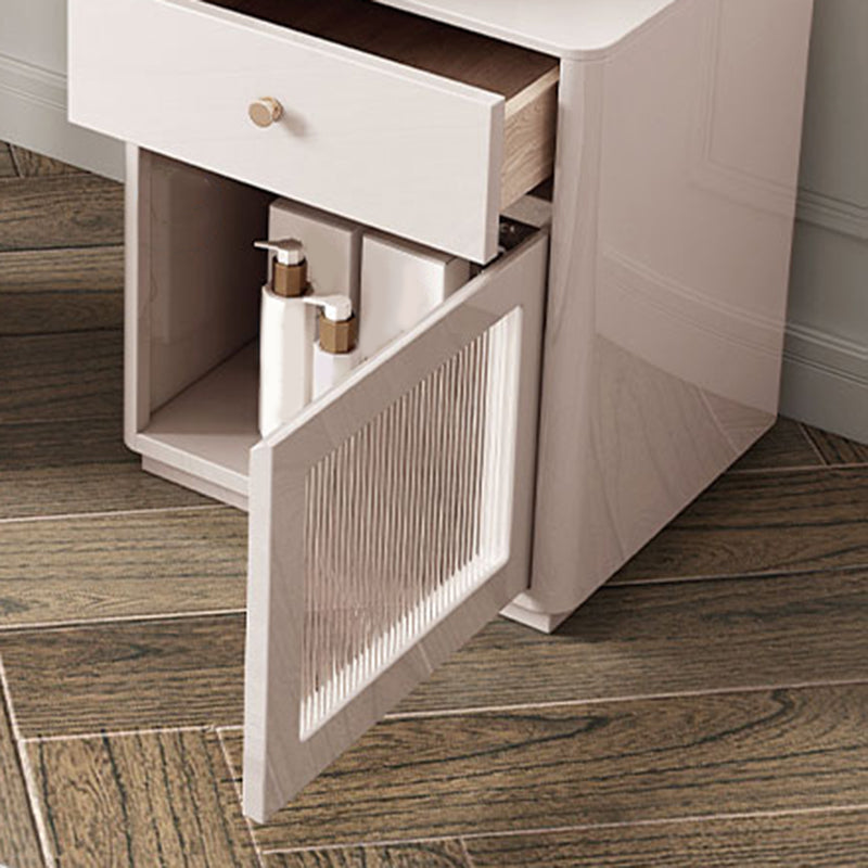 Glam Makeup Vanity Desk Slate Top Dressing Table With 3 Storage Drawers Clearhalo 'Bedroom Furniture' 'furn' 'furn_makeup_vanities' 'Furniture' 'Makeup Vanities' 'makeup_vanities' 5874465