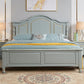 Contemporary Solid Wood Standard Bed with Camelback Headboard