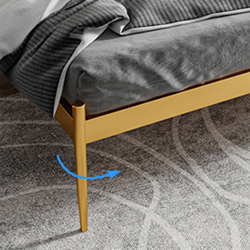 Glam Metal Open-Frame Bed with Rectangular Headboard, 45.3" Tall Clearhalo 'Bedroom Furniture' 'Beds' 'furn' 'furn_beds' 'Furniture' 5874506