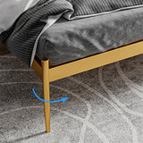 Glam Metal Open-Frame Bed with Rectangular Headboard, 45.3" Tall Clearhalo 'Bedroom Furniture' 'Beds' 'furn' 'furn_beds' 'Furniture' 5874506