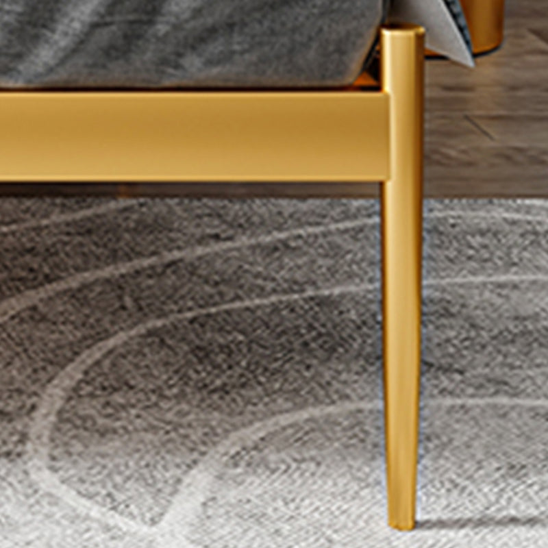 Glam Metal Open-Frame Bed with Rectangular Headboard, 45.3" Tall Clearhalo 'Bedroom Furniture' 'Beds' 'furn' 'furn_beds' 'Furniture' 5874507