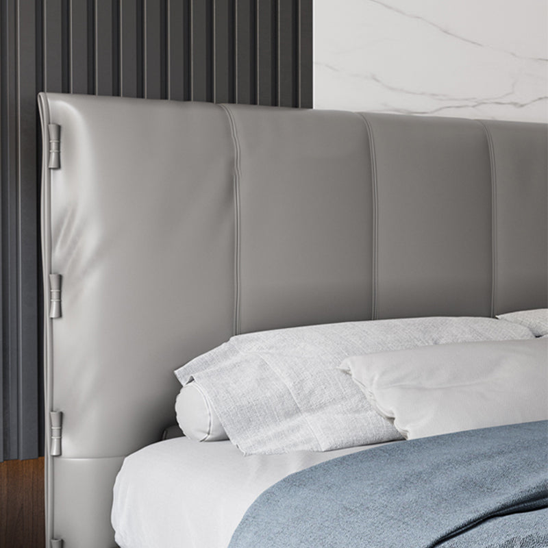 Wood and Upholstered Standard Bed Contemporary Panel Bed, 47" Tall Clearhalo 'Bedroom Furniture' 'Beds' 'furn' 'furn_beds' 'Furniture' 5874539