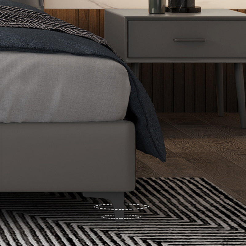 Wood and Upholstered Standard Bed Contemporary Panel Bed, 47" Tall Clearhalo 'Bedroom Furniture' 'Beds' 'furn' 'furn_beds' 'Furniture' 5874541