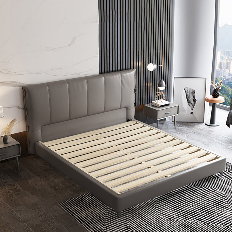 Wood and Upholstered Standard Bed Contemporary Panel Bed, 47" Tall Clearhalo 'Bedroom Furniture' 'Beds' 'furn' 'furn_beds' 'Furniture' 5874543