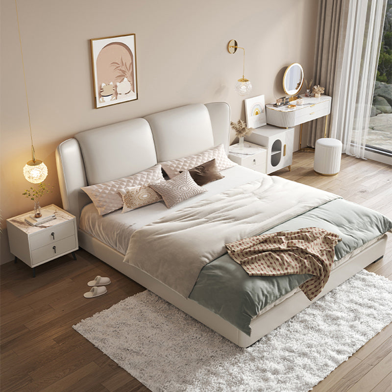 43,3 "altezza a pannello contemporaneo in legno e cornice per letto imbottito