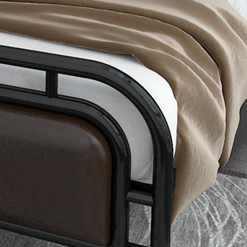 Glam Open-Frame Bed Metal and Upholstered Standard Bed, 43.3" Tall Clearhalo 'Bedroom Furniture' 'Beds' 'furn' 'furn_beds' 'Furniture' 5874580