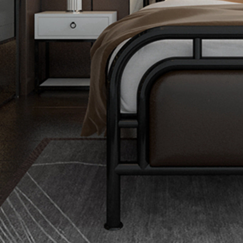 Glam Open-Frame Bed Metal and Upholstered Standard Bed, 43.3" Tall Clearhalo 'Bedroom Furniture' 'Beds' 'furn' 'furn_beds' 'Furniture' 5874581