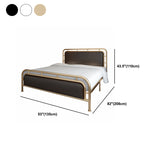 Glam Open-Frame Bed Metal and Upholstered Standard Bed, 43.3" Tall Clearhalo 'Bedroom Furniture' 'Beds' 'furn' 'furn_beds' 'Furniture' 5874585