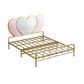 Metal Panel Bed Glam 51" Tall Standard Bed with Upholstered Headboard