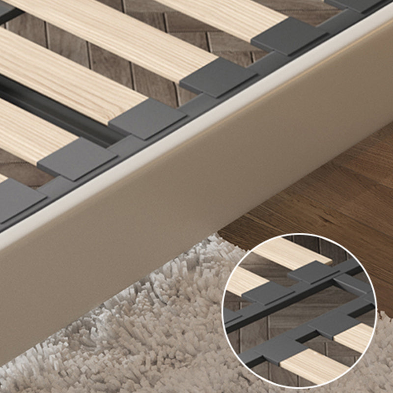 Bois de lit blanc moderne et cadre de lit rembourré, 42,5 "de haut