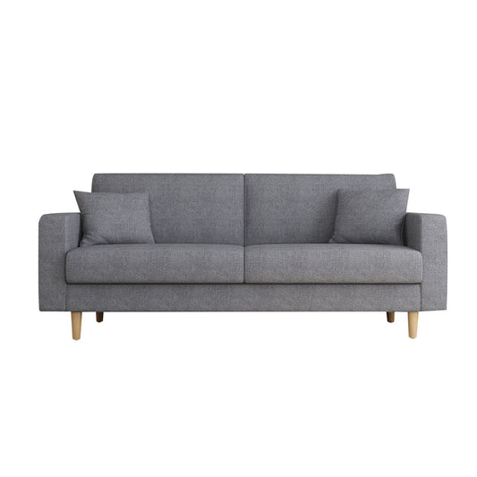 Zeitgenössischer Stoffsofa 3-Sitz-Quadratarmof Sofa mit 2 Kissen