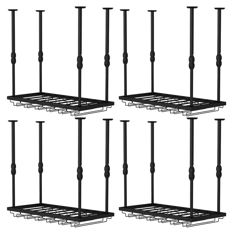 Modern Iron Wine Bottle & Glass Rack Hanging Adjustable Wine Rack Kit