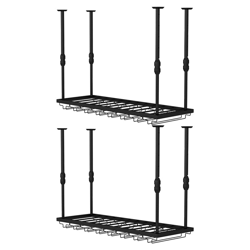 Moderne ijzeren wijnfles en glazen rek op hangende verstelbare wijnrek kit