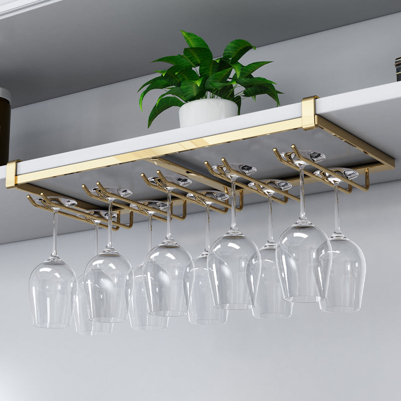 Porta moderna in vetro in metallo e staminato per il vino appeso per cucina