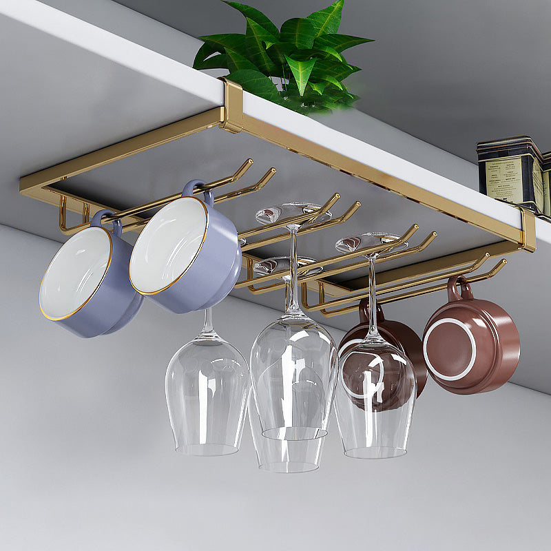 キッチン用のモダンなメタルガラス＆ステムウェアホルダーハンギングワイングラスラック