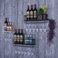 Metal Modern Wine Shelf with Bottle Stemware Holder Wall Mounted Wine Racks Clearhalo 'furn' 'furn_wine_racks' 'Furniture' 'Kitchen & Dining Furniture' 'Wine Racks' 'wine_racks' 5874971