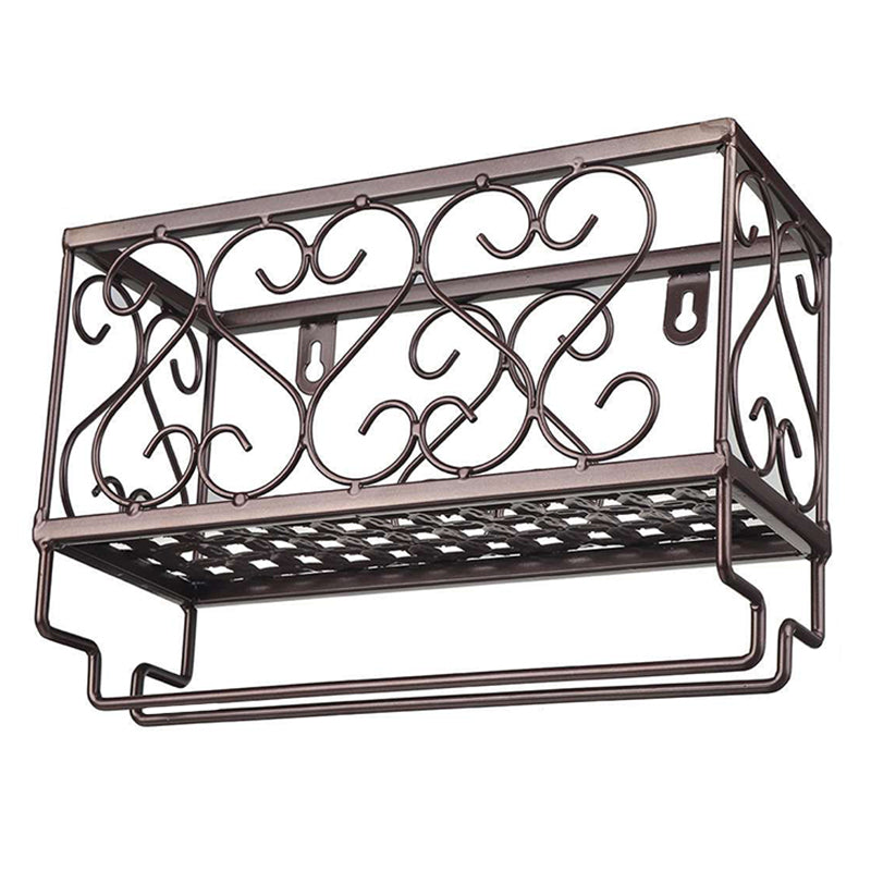 Metal Modern Wine Shelf with Bottle Stemware Holder Wall Mounted Wine Racks Clearhalo 'furn' 'furn_wine_racks' 'Furniture' 'Kitchen & Dining Furniture' 'Wine Racks' 'wine_racks' 5874991