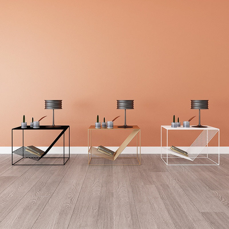 Metallbett Nachttisch unterer Regal Akzenttisch Nachttisch für Schlafzimmer