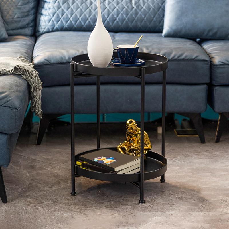 Armoire de chevet en métal Table de nuit d'accent de l'étagère inférieure pour chambre à coucher