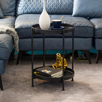 Armoire de chevet en métal Table de nuit d'accent de l'étagère inférieure pour chambre à coucher