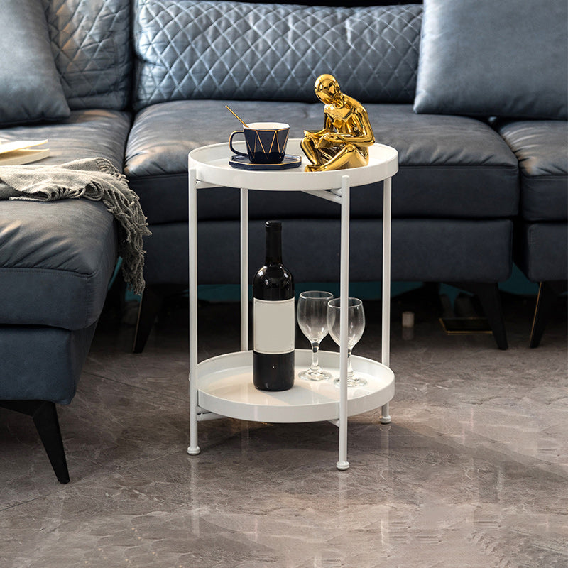 Armoire de chevet en métal Table de nuit d'accent de l'étagère inférieure pour chambre à coucher