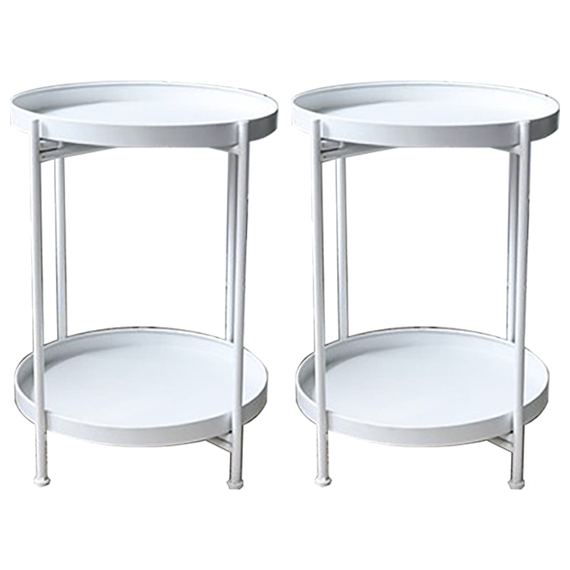 Armoire de chevet en métal Table de nuit d'accent de l'étagère inférieure pour chambre à coucher