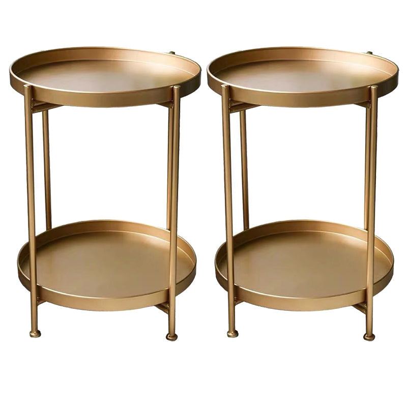 Armoire de chevet en métal Table de nuit d'accent de l'étagère inférieure pour chambre à coucher