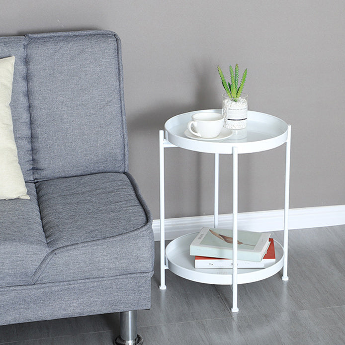 Armoire de chevet en métal Table de nuit d'accent de l'étagère inférieure pour chambre à coucher