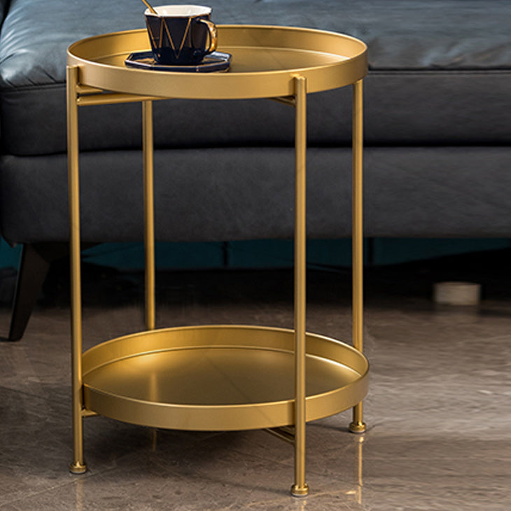 Armoire de chevet en métal Table de nuit d'accent de l'étagère inférieure pour chambre à coucher