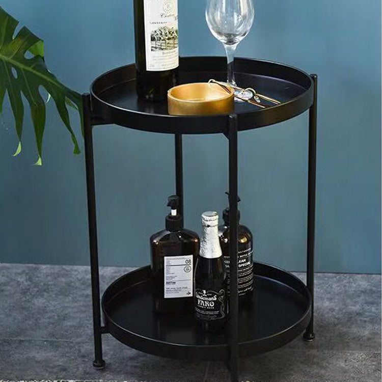 Armoire de chevet en métal Table de nuit d'accent de l'étagère inférieure pour chambre à coucher