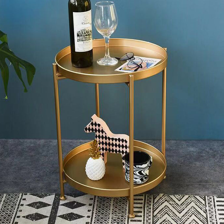 Armoire de chevet en métal Table de nuit d'accent de l'étagère inférieure pour chambre à coucher