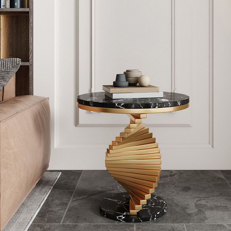 Faux Marble Glam Night Mesa 21.65 "Alto Acento de la mesa de la noche