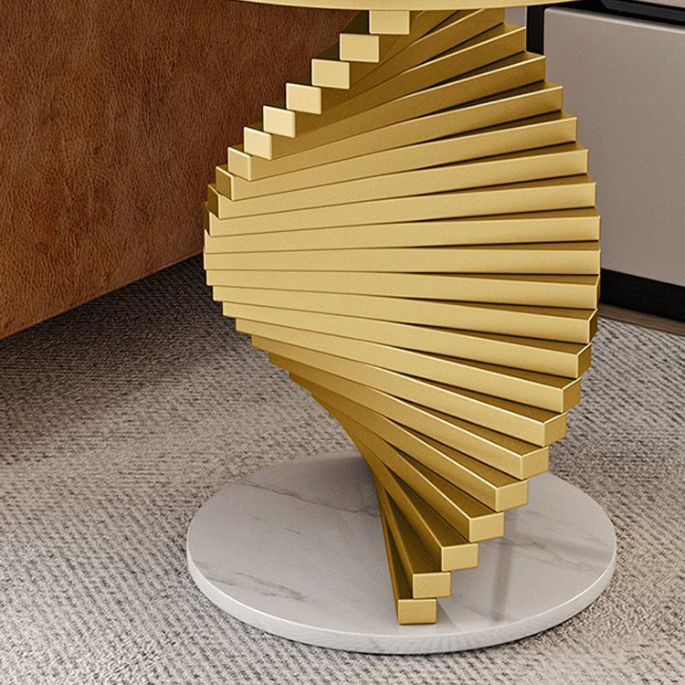 Faux Marble Glam Night Mesa 21.65 "Alto Acento de la mesa de la noche