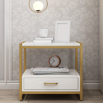 Metal Bedside Cabinet Drawers Included Bedside Cabinet for Bedroom White 1 Piece Clearhalo 'Bedroom Furniture' 'furn' 'furn_night_stand' 'Furniture' 'night_stand' 'Nightstands' 5875634