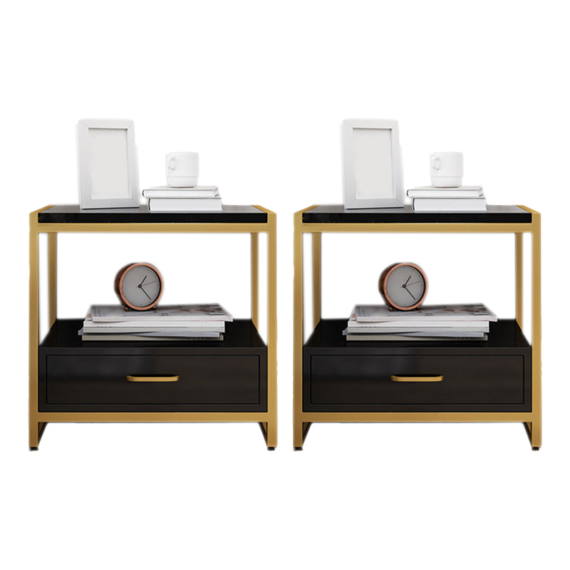 Metal Bedside Cabinet Drawers Included Bedside Cabinet for Bedroom Black 2 Piece Set Clearhalo 'Bedroom Furniture' 'furn' 'furn_night_stand' 'Furniture' 'night_stand' 'Nightstands' 5875636