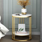 Faux Marble Accent Table Nightstand 21.65" Tall Glam Bedside Cabinet with 2 Shelves Clearhalo 'Bedroom Furniture' 'furn' 'furn_night_stand' 'Furniture' 'night_stand' 'Nightstands' 5875648