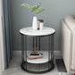 Faux Marble Accent Table Nightstand 21.65" Tall Glam Bedside Cabinet with 2 Shelves 20"L x 20"W x 22"H Black 1 Piece Clearhalo 'Bedroom Furniture' 'furn' 'furn_night_stand' 'Furniture' 'night_stand' 'Nightstands' 5875652