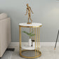 Faux Marble Accent Table Nightstand 21.65" Tall Glam Bedside Cabinet with 2 Shelves Clearhalo 'Bedroom Furniture' 'furn' 'furn_night_stand' 'Furniture' 'night_stand' 'Nightstands' 5875655