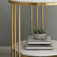 Faux Marble Accent Table Nightstand 21.65" Tall Glam Bedside Cabinet with 2 Shelves Clearhalo 'Bedroom Furniture' 'furn' 'furn_night_stand' 'Furniture' 'night_stand' 'Nightstands' 5875663
