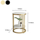 Faux Marble Accent Table Nightstand 21.65" Tall Glam Bedside Cabinet with 2 Shelves Clearhalo 'Bedroom Furniture' 'furn' 'furn_night_stand' 'Furniture' 'night_stand' 'Nightstands' 5875664