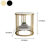 Faux Marble Accent Table Nightstand 21.65" Tall Glam Bedside Cabinet with 2 Shelves Clearhalo 'Bedroom Furniture' 'furn' 'furn_night_stand' 'Furniture' 'night_stand' 'Nightstands' 5875665