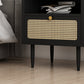 Wicker & Rattan Modern Night Table Solid Wood 2-Drawer Storage Nightstand in Black/White Clearhalo 'Bedroom Furniture' 'furn' 'furn_night_stand' 'Furniture' 'night_stand' 'Nightstands' 5875675