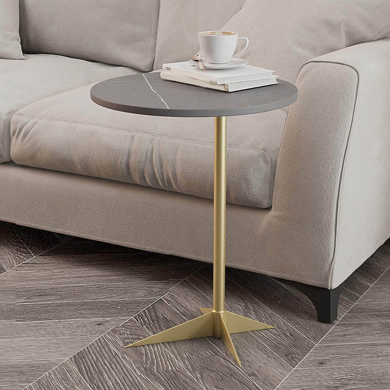 1 Shelf Accent Table Nightstand 19.68" Tall Glam Bedside Cabinet Gold-grey 1 Piece Clearhalo 'Bedroom Furniture' 'furn' 'furn_night_stand' 'Furniture' 'night_stand' 'Nightstands' 5875715