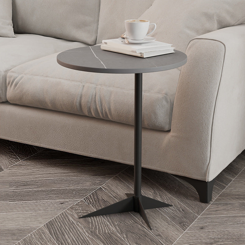 1 Shelf Accent Table Nightstand 19.68" Tall Glam Bedside Cabinet Black-Dark Gray 1 Piece Clearhalo 'Bedroom Furniture' 'furn' 'furn_night_stand' 'Furniture' 'night_stand' 'Nightstands' 5875722