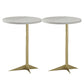 1 Shelf Accent Table Nightstand 19.68" Tall Glam Bedside Cabinet Gold-White 2 Piece Set Clearhalo 'Bedroom Furniture' 'furn' 'furn_night_stand' 'Furniture' 'night_stand' 'Nightstands' 5875725
