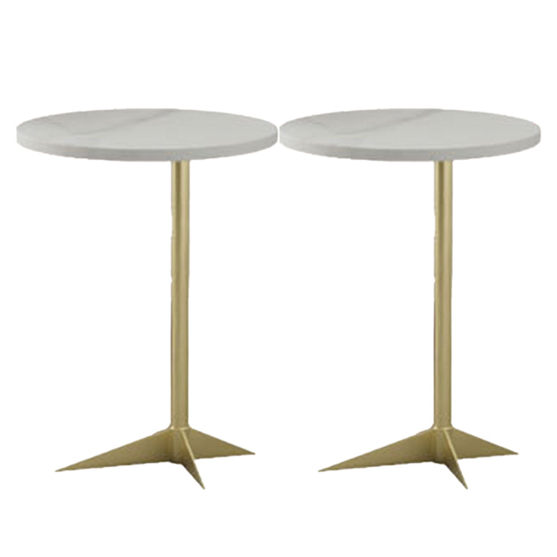 1 Shelf Accent Table Nightstand 19.68" Tall Glam Bedside Cabinet Gold-White 2 Piece Set Clearhalo 'Bedroom Furniture' 'furn' 'furn_night_stand' 'Furniture' 'night_stand' 'Nightstands' 5875725