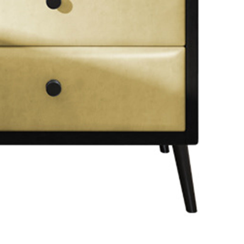 Las patas del gabinete de la cama de cuero falso incluyen 19.69 "mesa de noche de 2 cavadores de alto