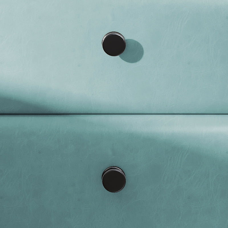 Las patas del gabinete de la cama de cuero falso incluyen 19.69 "mesa de noche de 2 cavadores de alto