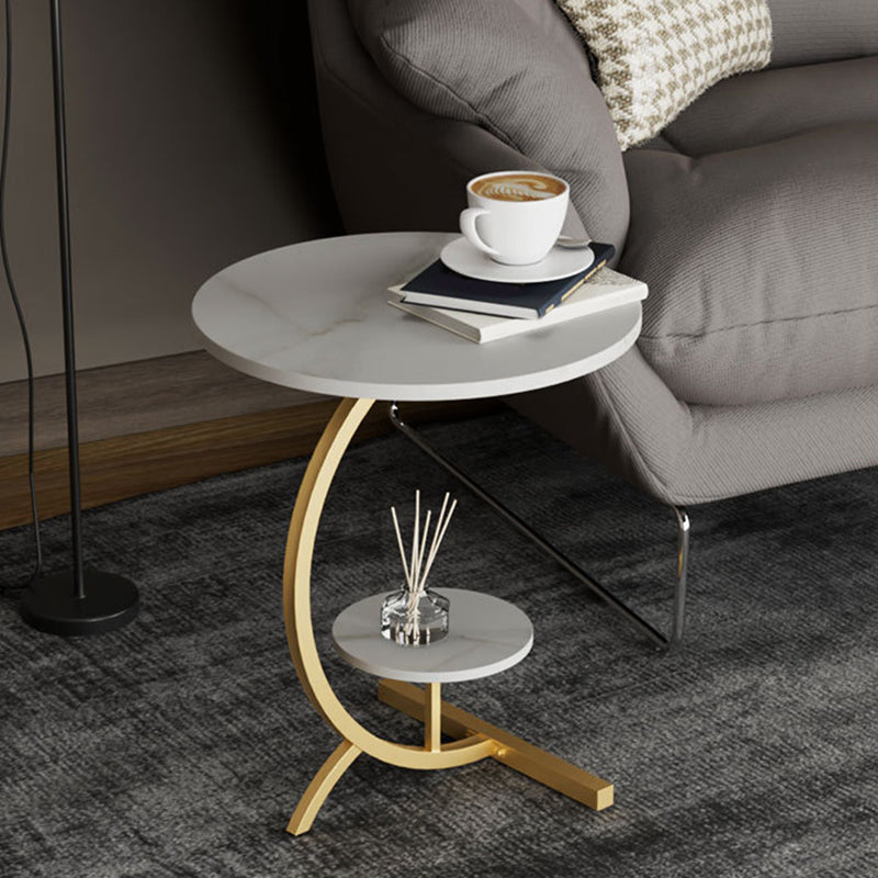 Mesa de acento de piedra glamorosa Nightsnant 23.6 "Gabinete de noche de altura con 2 estantes